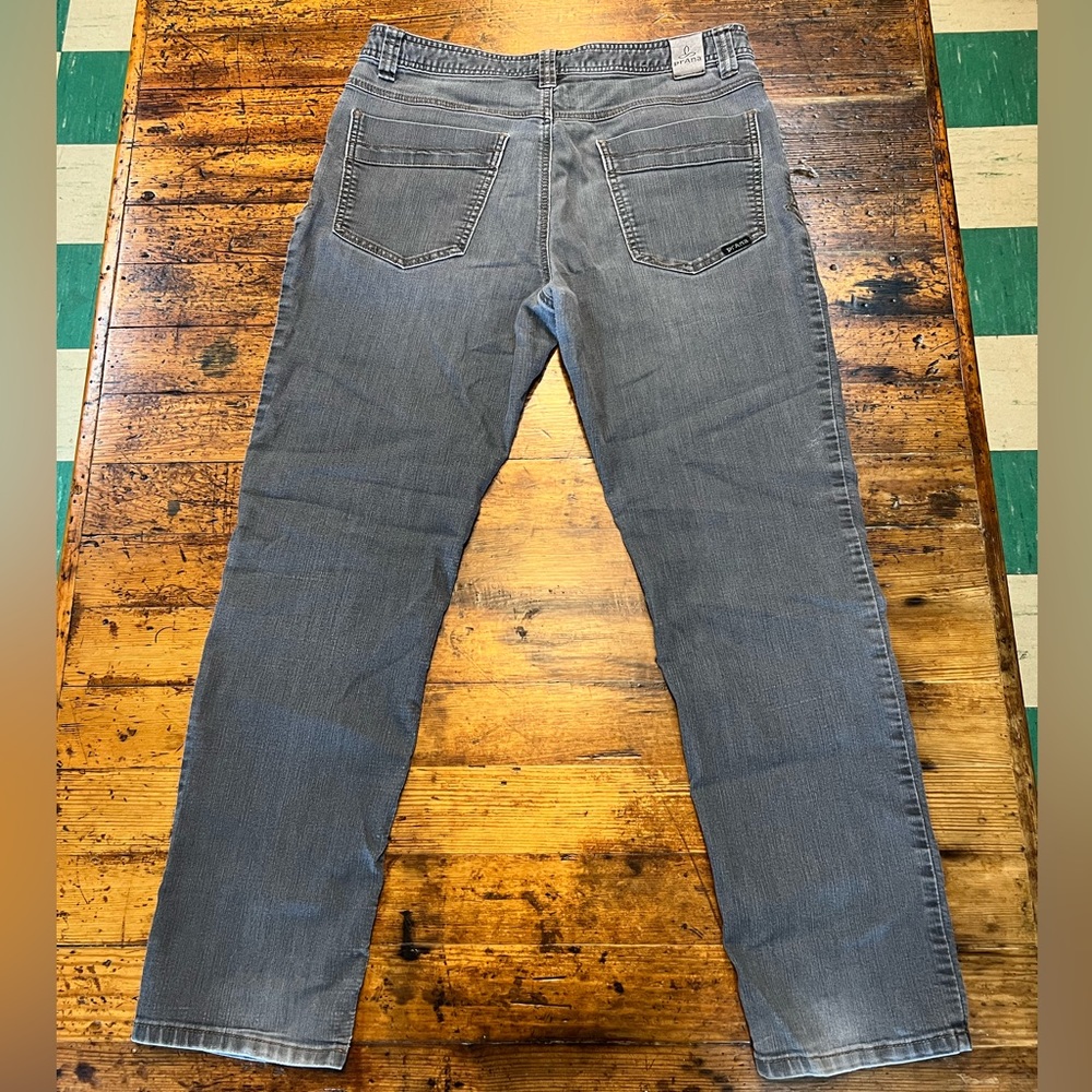 PRANA Jeans Slim Fit 32x30. Lightweight. Distressed Black/Grey
